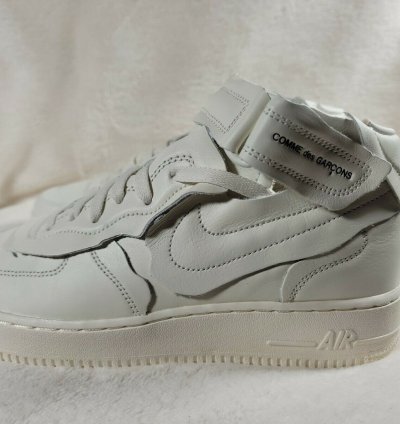 Nike Air Force 1 Mid Comme Des Garcons Cdg White Size 9 5