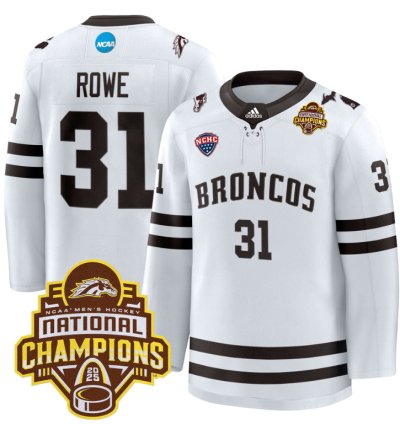 Cameron Rowe Jersey 31 Western Michigan Broncos 2025 National Champions Patch Premium Stitched White