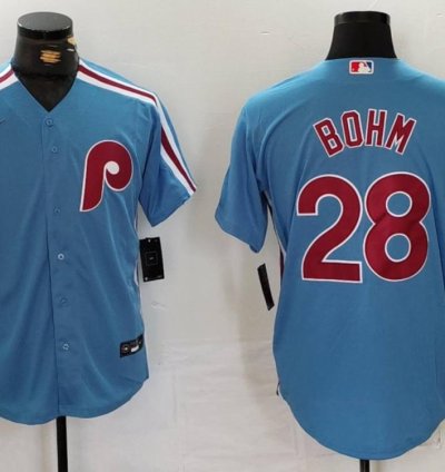 Philadelphia Phillies Alec Bohm Light Blue Throwback Jersey