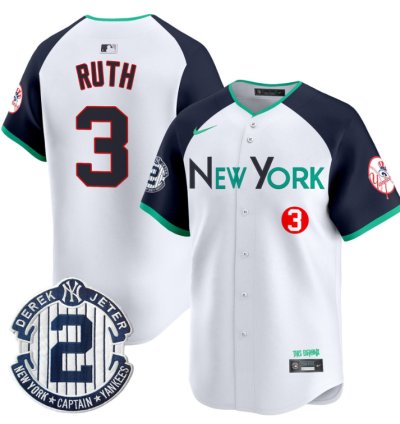 Babe Ruth Jersey 3 New York Yankees City Connect Vapor Premier Limited Stitched Alternate