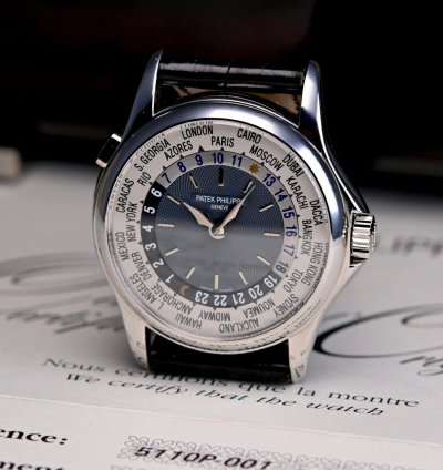 Patek Philippe World Time 5110p-001 Mit Box Papieren Aus Dem Jahr 2002