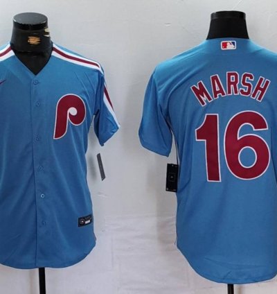 Philadelphia Phillies Brandon Marsh Light Blue Throwback Jersey