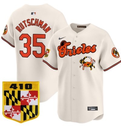 Adley Rutschman Jersey 35 Baltimore Orioles 410 Chesapeake Crab Patch Limited Stitched Cream