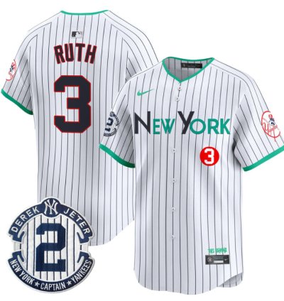 Babe Ruth Jersey 3 New York Yankees City Connect Vapor Premier Limited Stitched Pinstripe