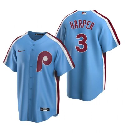 Philadelphia Phillies Bryce Harper Light Blue Cooperstown Jersey