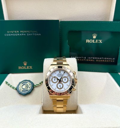 Rolex Daytona Unworn Cosmograph Daytona 40mm White Dial Yellow Gold Bracelet 126508 Box Papers 2024
