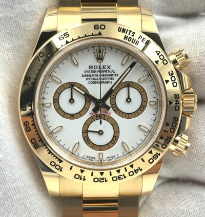 Rolex Daytona Unworn Cosmograph Daytona 40mm White Dial Yellow Gold Bracelet 126508 Box Papers 2024