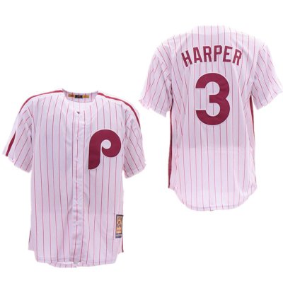 Philadelphia Phillies Bryce Harper White Throwback Jersey