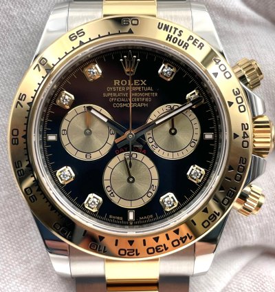 Rolex Daytona Unworn Cosmograph Daytona Black Diamond Dial Two Tone Bracelet 126503 Box Papers 2024