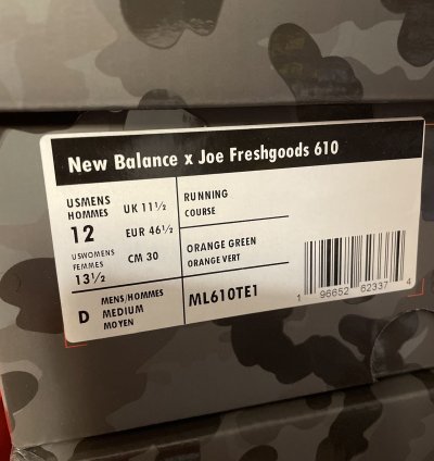 New Balance 610 Lil Swamps Joe Fresh Goods Size 12