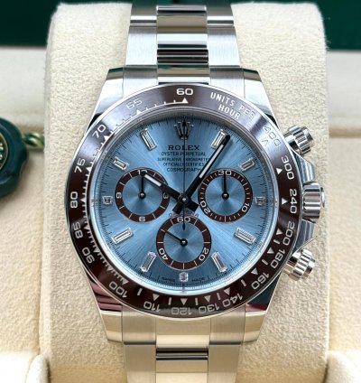 Rolex Daytona Unworn Cosmograph Daytona Ice Blue Baguette Dial Platinum 126506a Box Papers 2025