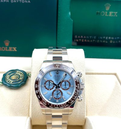 Rolex Daytona Unworn Cosmograph Daytona Ice Blue Baguette Dial Platinum 126506a Box Papers 2025