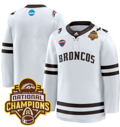 Team Jersey No Number Western Michigan Broncos 2025 National Champions Patch Stitched White