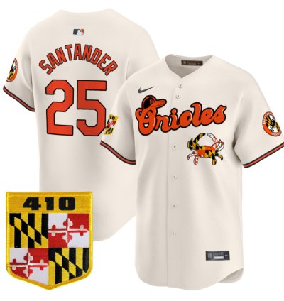Anthony Santander Jersey 25 Baltimore Orioles 410 Chesapeake Crab Patch Limited Stitched Cream