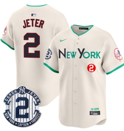 Derek Jeter Jersey 2 New York Yankees City Connect Vapor Premier Limited Stitched Cream