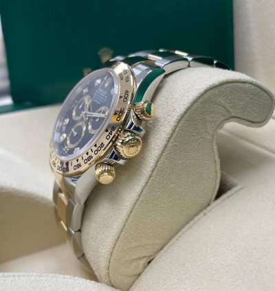 Rolex Daytona Unworn Daytona 116503 40mm Two Tone Yellow Gold Black Diamond Dial Complete Set