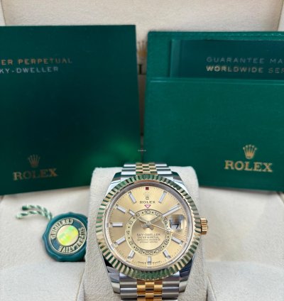 Rolex Sky-dweller Unworn Sky-dweller 42mm Champagne Dial Two Tone Jubilee Bracelet 336933 Box Papers 2025