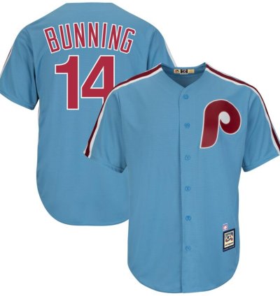 Philadelphia Phillies Jim Bunning Blue Throwback Jersey