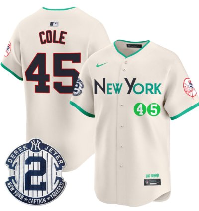 Gerrit Cole Jersey 45 New York Yankees City Connect Vapor Premier Limited Stitched Cream