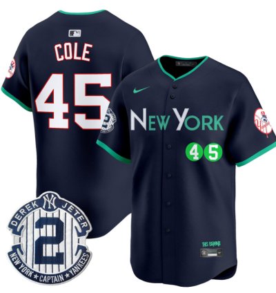 Gerrit Cole Jersey 45 New York Yankees City Connect Vapor Premier Limited Stitched Navy