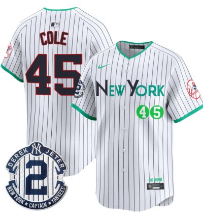 Gerrit Cole Jersey 45 New York Yankees City Connect Vapor Premier Limited Stitched Pinstripe