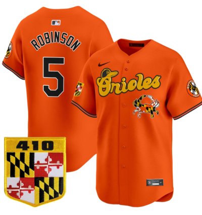 Brooks Robinson Jersey 5 Baltimore Orioles 410 Chesapeake Crab Patch Limited Stitched Orange