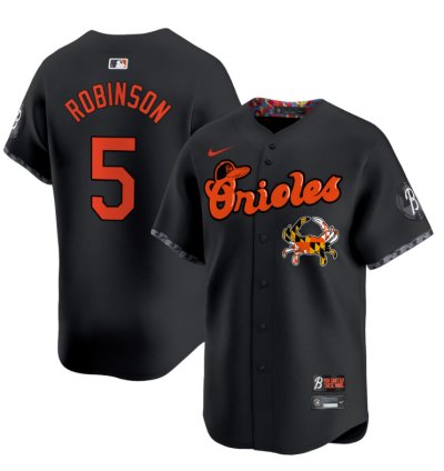 Brooks Robinson Jersey 5 Baltimore Orioles Maryland Blue Crab Vapor Stitched Black