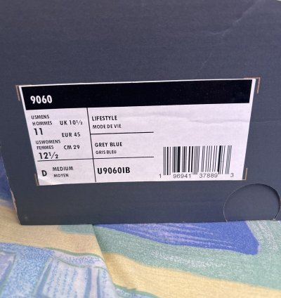 New Balance 9060 Artic Grey U9060ib Sz 11 Ds