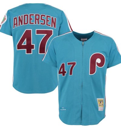 Philadelphia Phillies Larry Andersen Blue 1984 Throwback Jersey