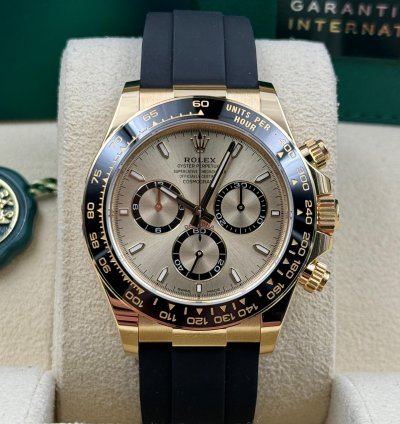 Rolex Daytona Unworn Daytona 40mm Champagne Dial Yellow Gold Oysterflex 126518ln Box Papers 2024