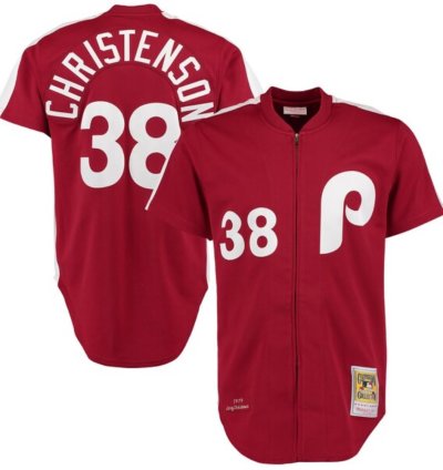 Philadelphia Phillies Larry Christenson Red 1981 Throwback Jersey