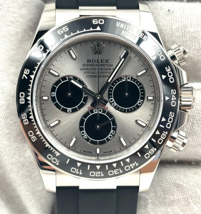 Rolex Daytona Unworn Daytona 40mm Silver Ghost Dial White Gold Oysterflex 126519ln Box Papers 2024