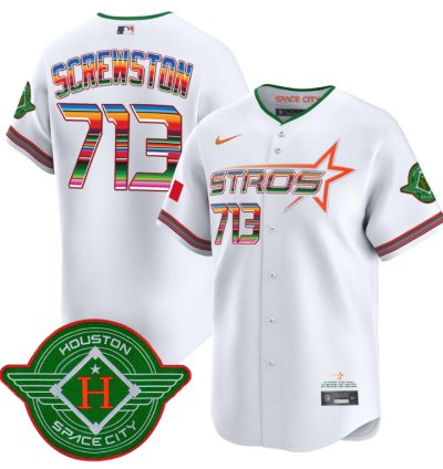Screwston Jersey 713 Astros 2025 City Connect Mexico Vapor Premier Limited Stitched White