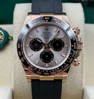 Rolex Daytona Unworn Daytona 40mm Sundust Dial Rose Gold Oysterflex 126515ln Box Papers 2024