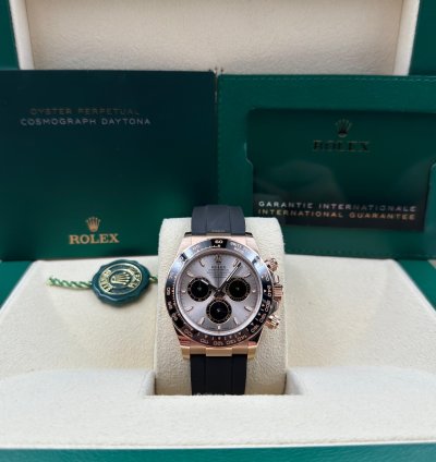 Rolex Daytona Unworn Daytona 40mm Sundust Dial Rose Gold Oysterflex 126515ln Box Papers 2024