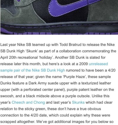 Nike Sb Dunk Purple Haze 420 Sample Unreleased Us9