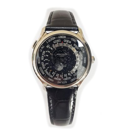Patek Philippe World Time Anniversary 175th White Gold Black Dial 5575g-001