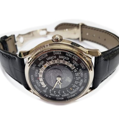 Patek Philippe World Time Anniversary 175th White Gold Black Dial 5575g-001