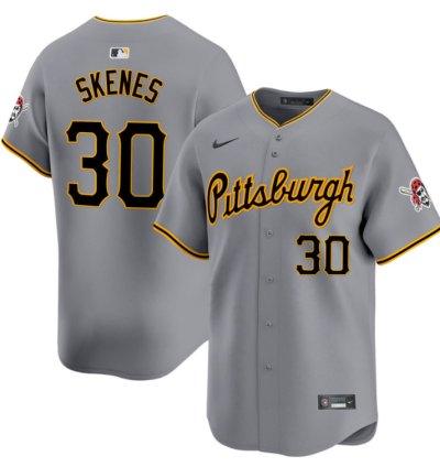 Paul Skenes Jersey 30 Pittsburgh Pirates Gray - All Stitched