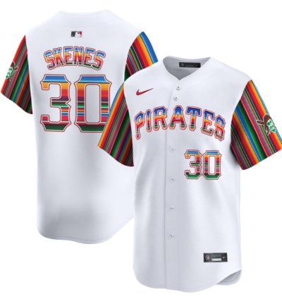 Paul Skenes Jersey 30 Pittsburgh Pirates Mexico White Premier Limited All Stitched