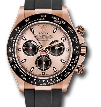 Rolex Daytona Unworn Daytona Rose Gold 116515 Pink Dial Oysterflex Rubber Band