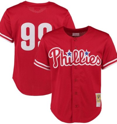 Philadelphia Phillies Mitch Williams Red 1993 Throwback Mesh Jersey