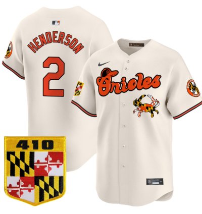 Gunnar Henderson Jersey 2 Baltimore Orioles 410 Chesapeake Crab Patch Limited Stitched Cream