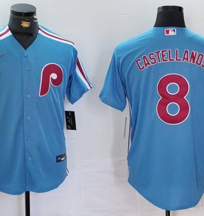 Philadelphia Phillies Nick Castellanos Light Blue Throwback Jersey