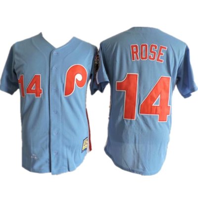 Philadelphia Phillies Pete Rose Blue Throwback Jersey