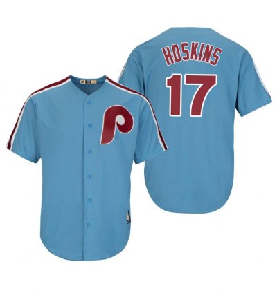 Philadelphia Phillies Rhys Hoskins Blue Throwback Jersey