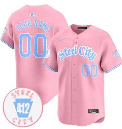 Custom Pittsburgh Pirates Jersey Bubblegum Pink Vapor Premier Limited Stitched Pink