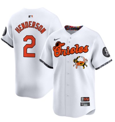 Gunnar Henderson Jersey 2 Baltimore Orioles Maryland Blue Crab Vapor Stitched White
