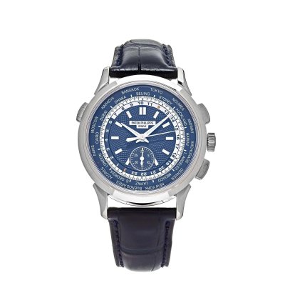 Patek Philippe World Time Chronograph Complications 5930g-010 World Time Flyback Chronograph White Gold Blue Dial 2019