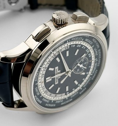 Patek Philippe World Time Chronograph Complications 5930g-010 World Time Flyback Chronograph White Gold Blue Dial 2019